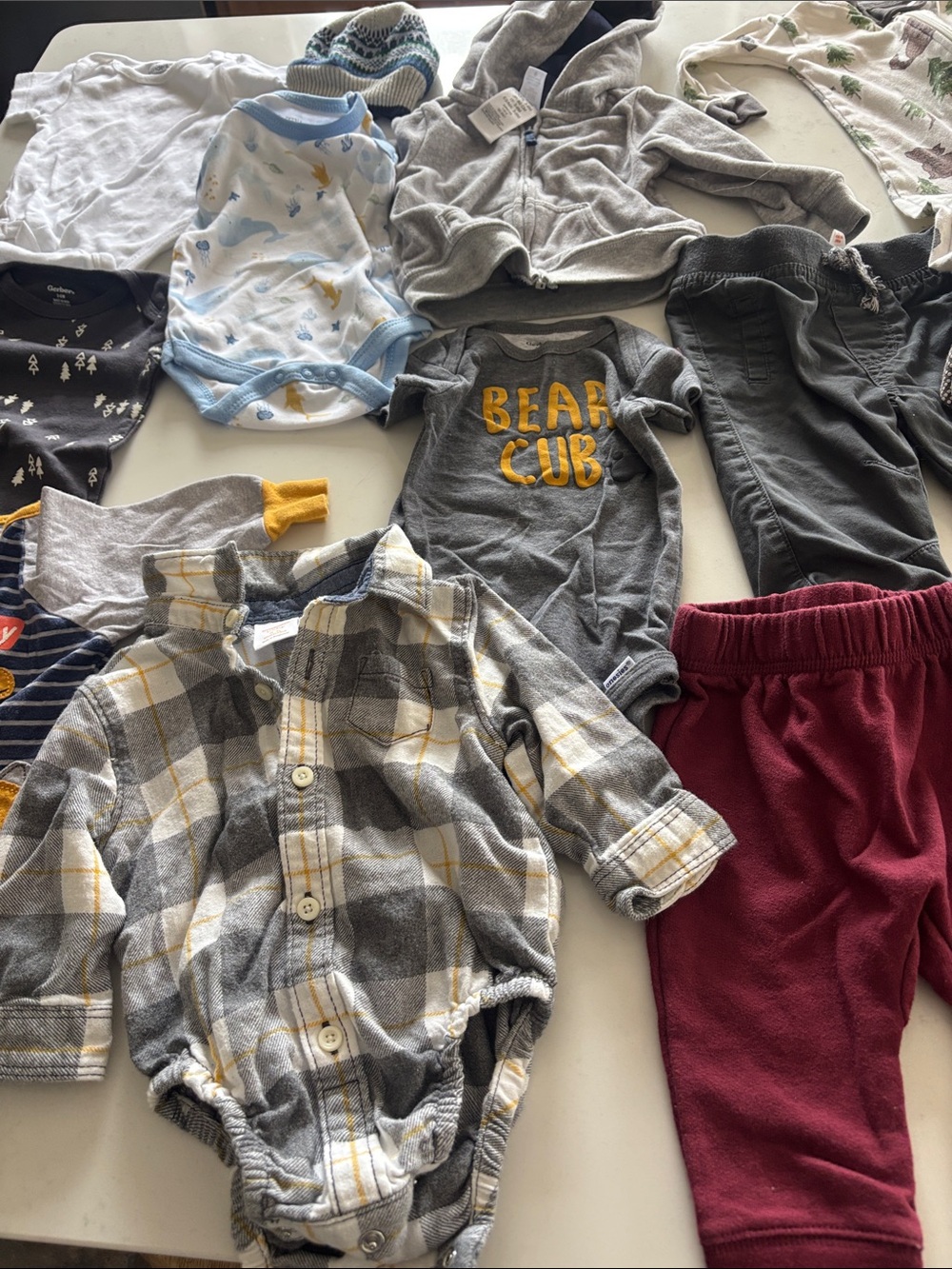 Gymboree Gray Plaid Flannel One-Piece with Yellow Accent PLUS 3-6 month bundle